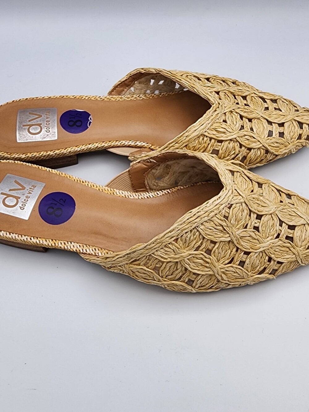 "DeeDee" Rafia Woven Pointed Mule Flats | Women's 8.5 - Picture 2 of 10